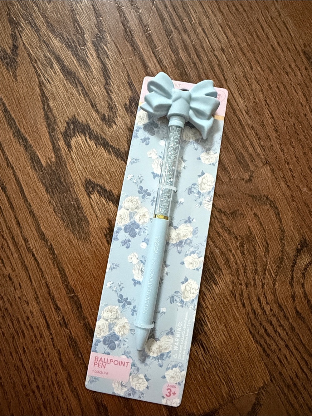LoveShackFancy Blue Bow Ballpoint Pen new in package